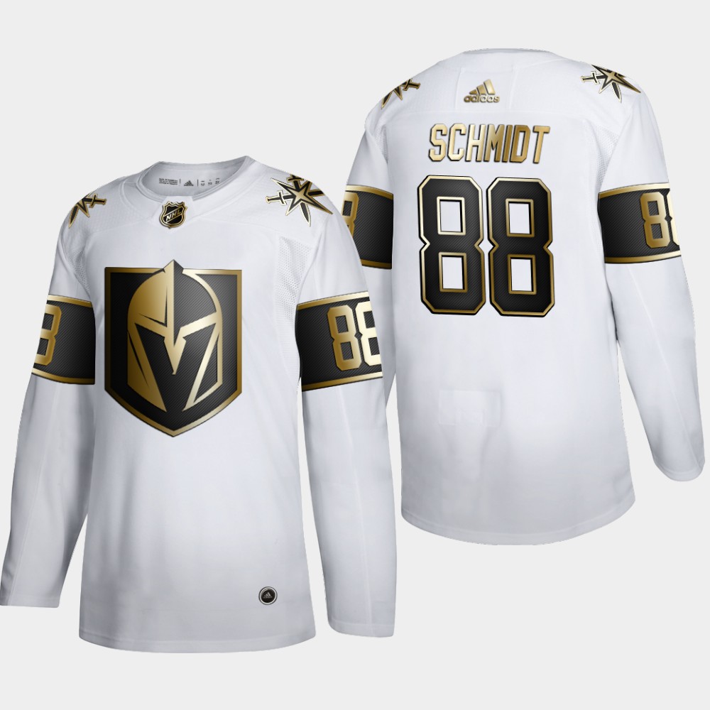 Men Vegas Golden Knights #88 Nate Schmidt  Adidas White Golden Edition Limited Stitched NHL Jersey->colorado avalanche->NHL Jersey